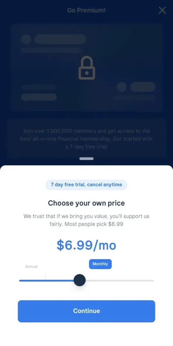 Rocket Money paywall screen
