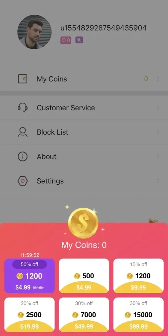 RoseClub paywall screen