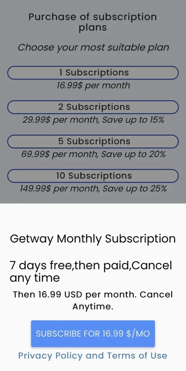 Route Planner paywall screen