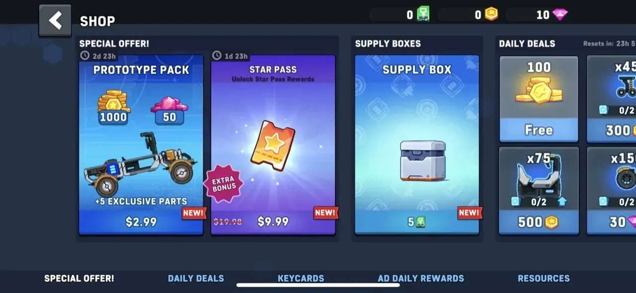 Rovercraft 2 paywall screen