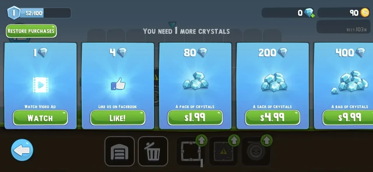 RoverCraft Space Racing paywall screen