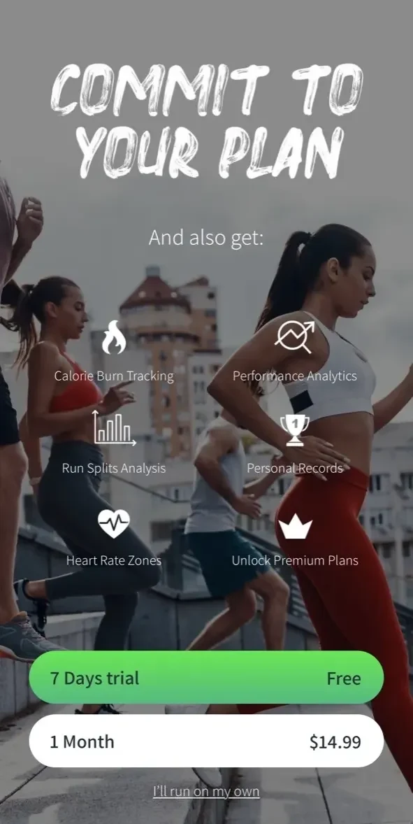 Running Trainer paywall screen