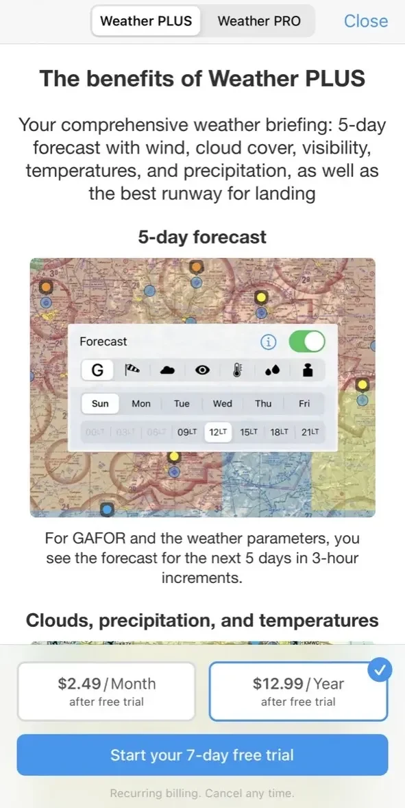 RunwayMap paywall screen