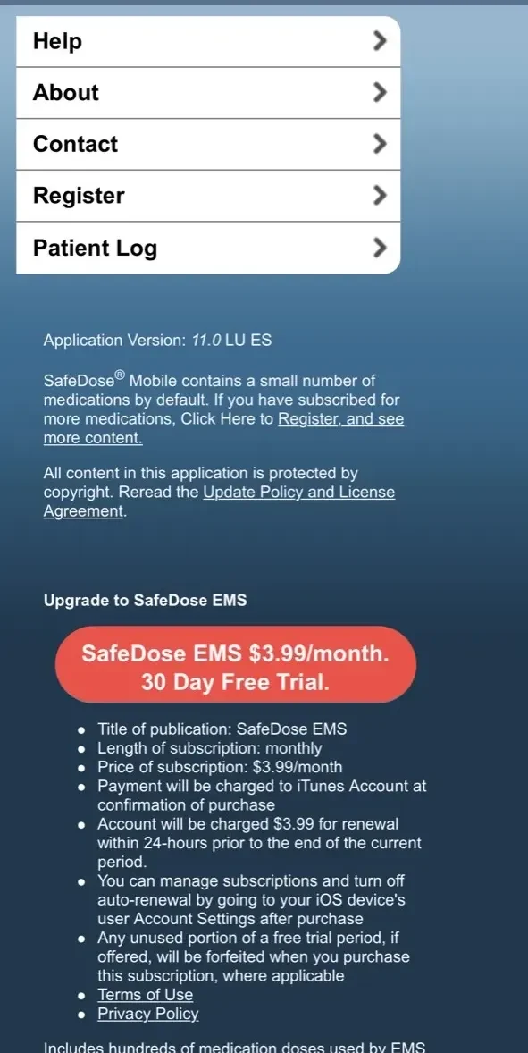 SafeDosePro paywall screen