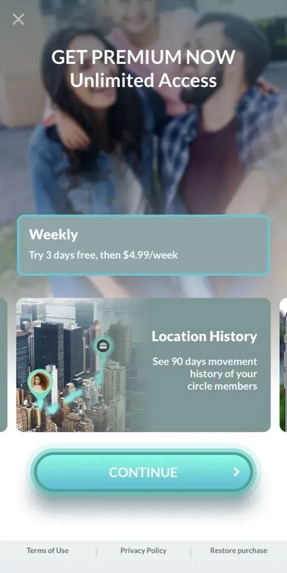 Safemily paywall screen