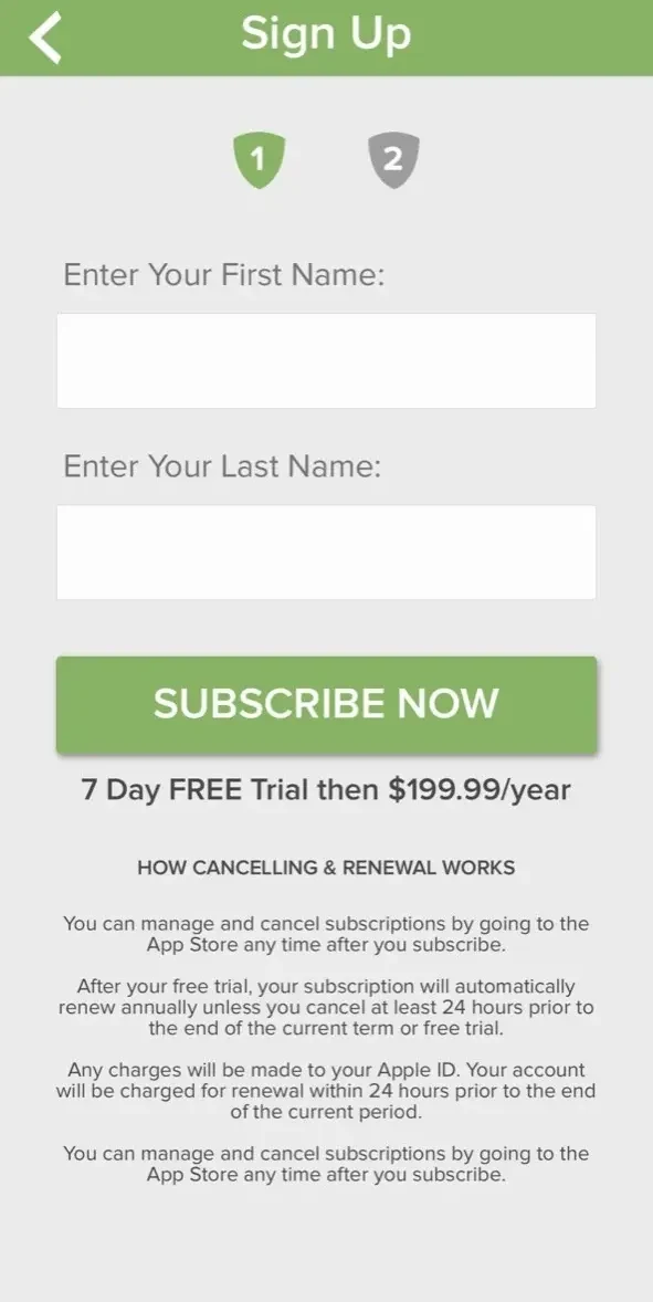 SaferKid Text Monitoring App paywall screen