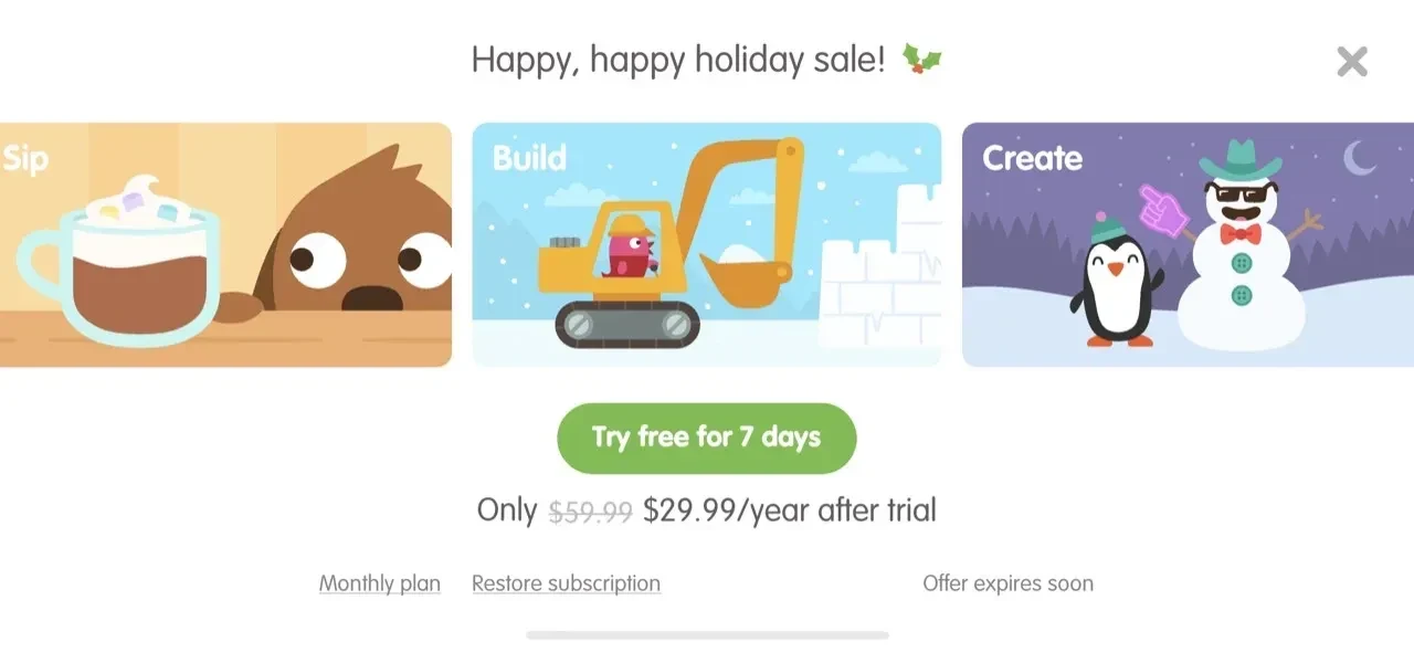 Sago Mini World paywall screen