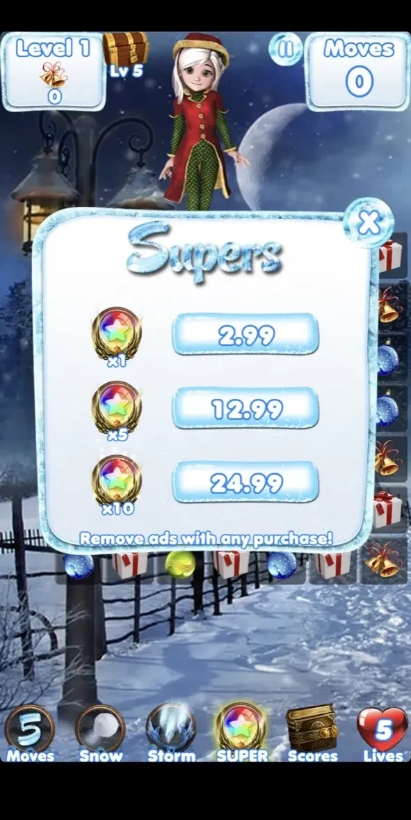 Santa Games and Puzzles paywall screen