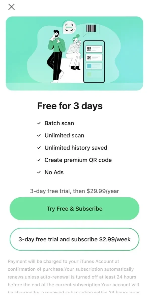 ScannerLab paywall screen