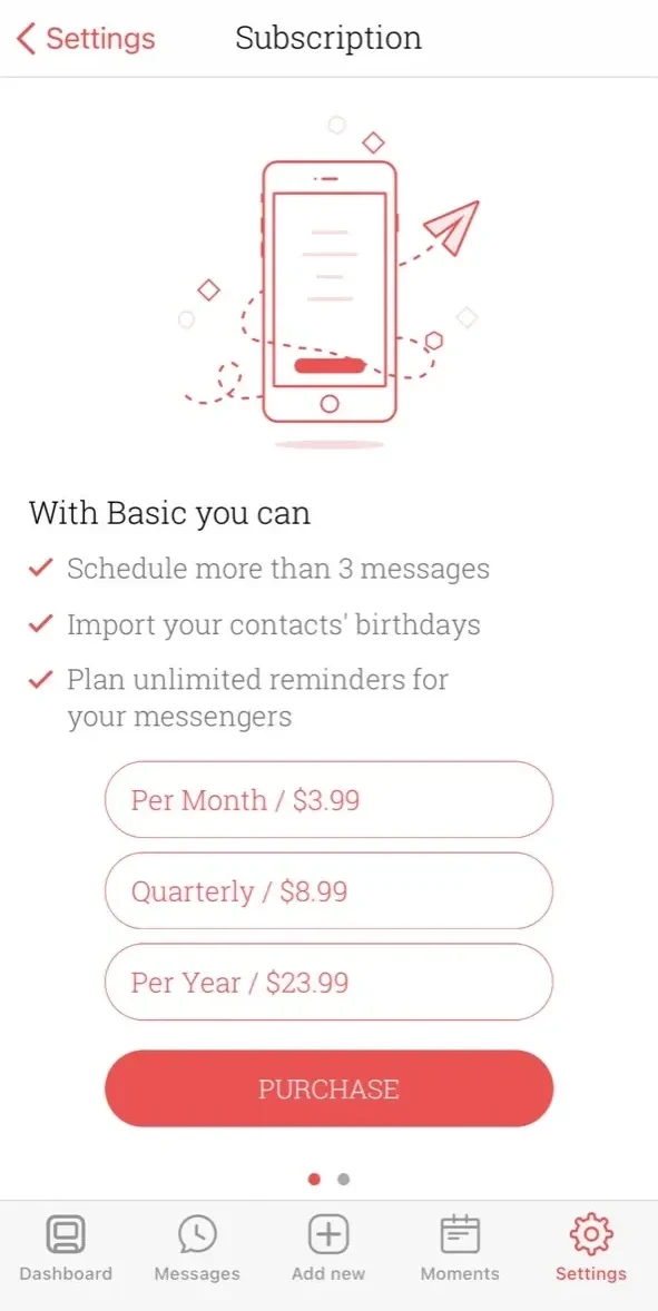 Scheduled paywall screen