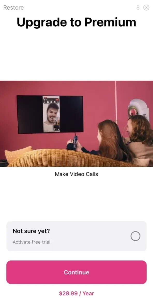 Screen Mirroring paywall screen