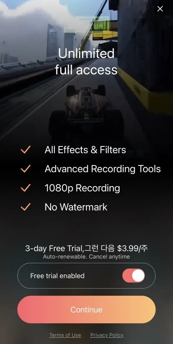 Screen Recorder paywall screen