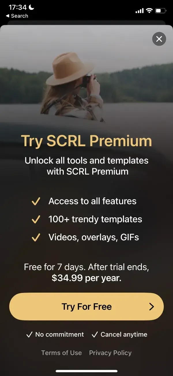 SCRL paywall screen