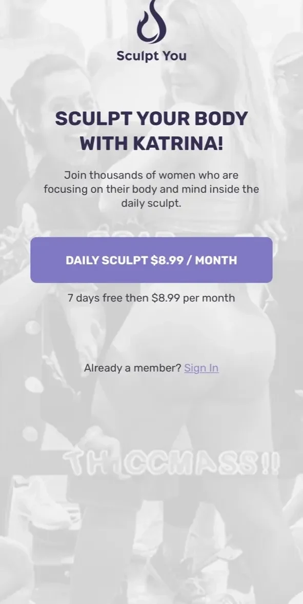 Sculpt You paywall screen