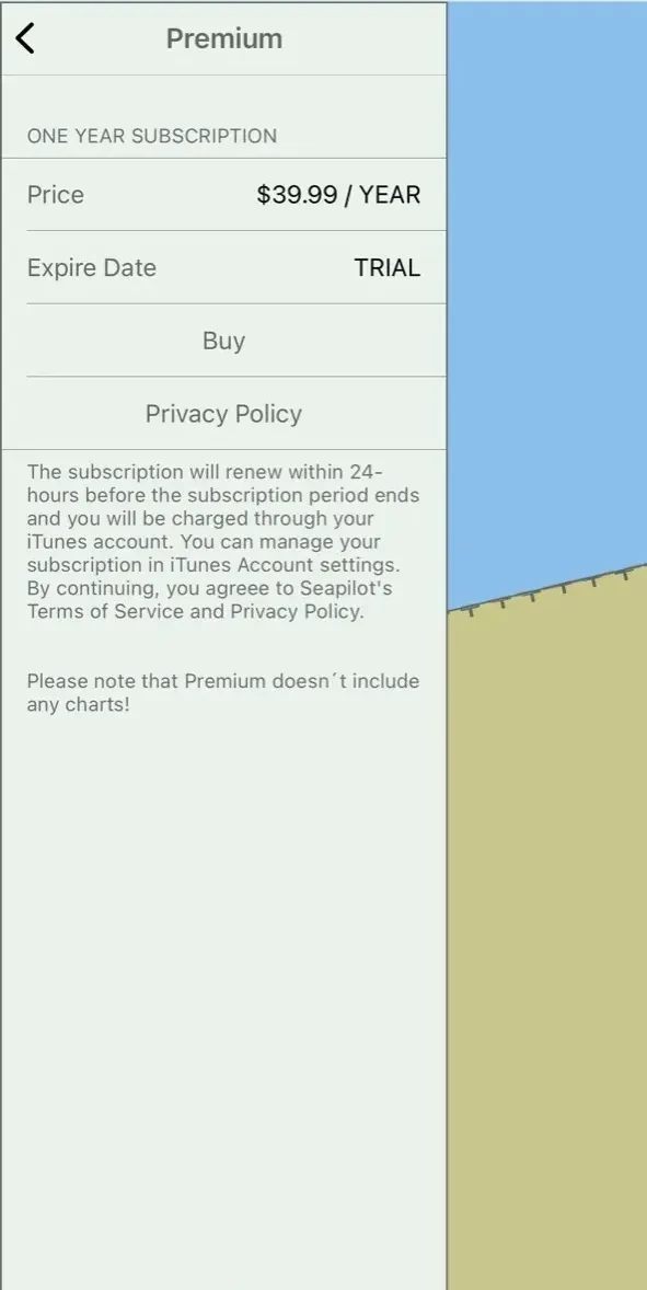 Seapilot paywall screen