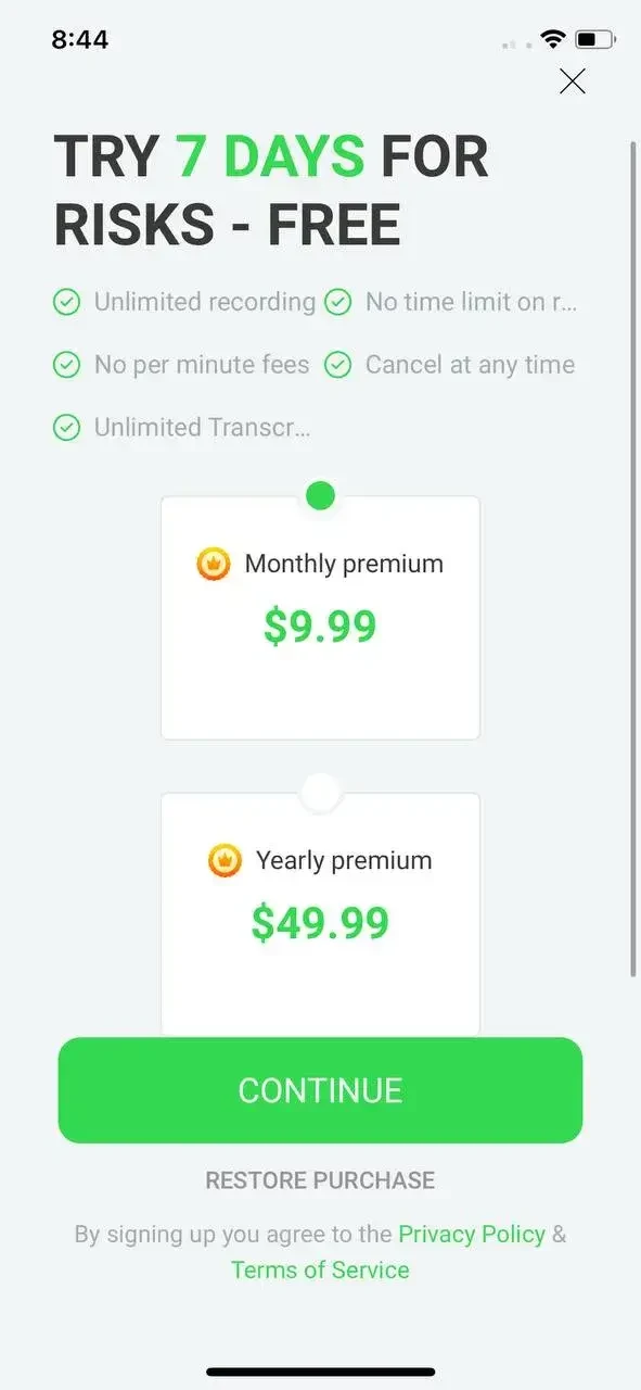 Second Phone Number paywall screen
