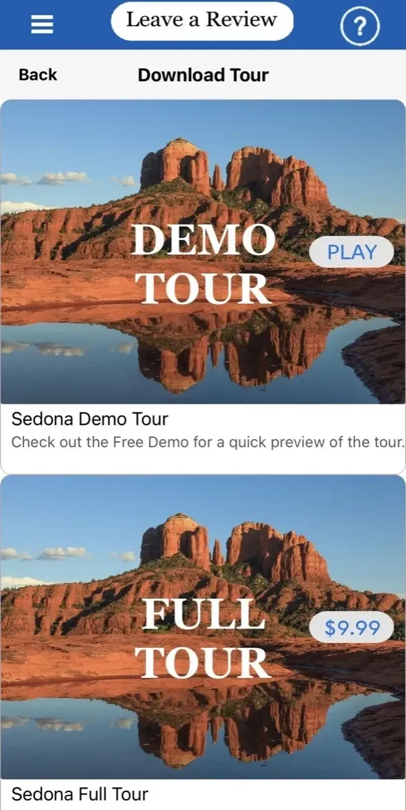 Sedona GPS paywall screen