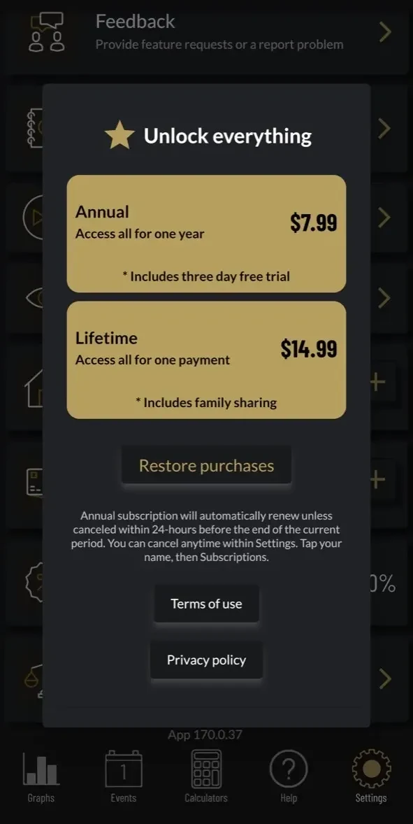 Seed paywall screen