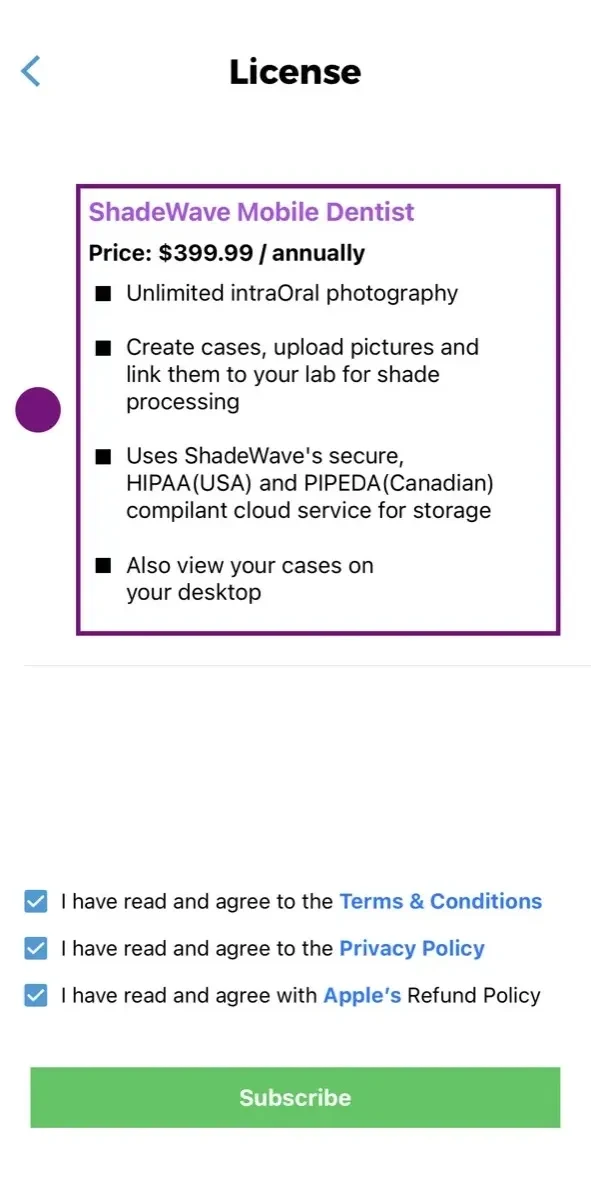 ShadeWave Mobile paywall screen