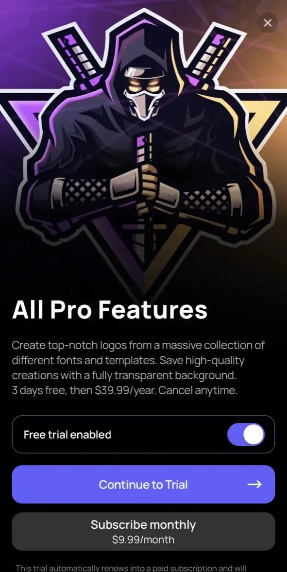 Shaped paywall screen