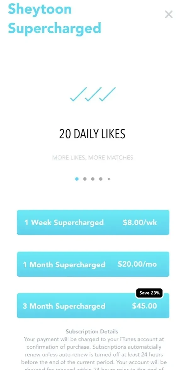 Sheytoon paywall screen