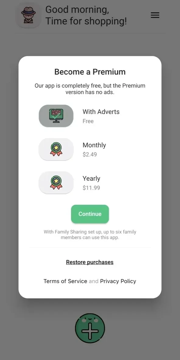 Shopamoji paywall screen