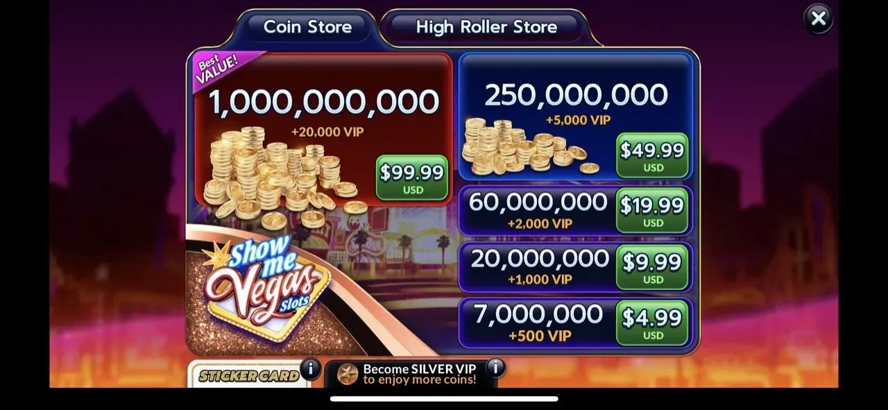 Show Me Vegas Slots Casino paywall screen