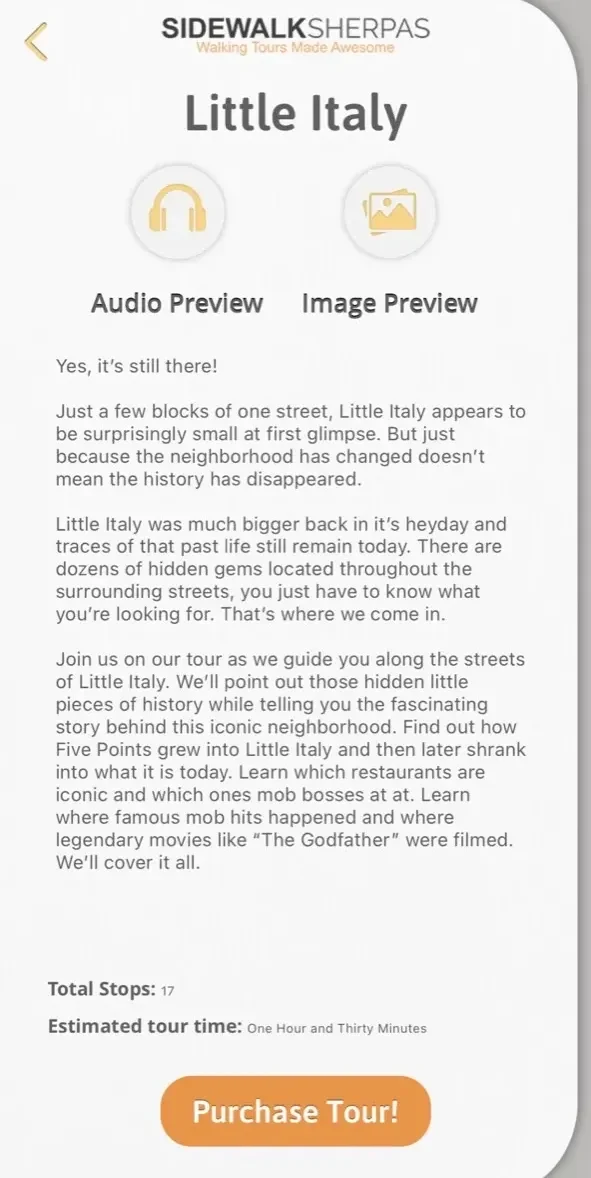 Sidewalk Sherpas paywall screen