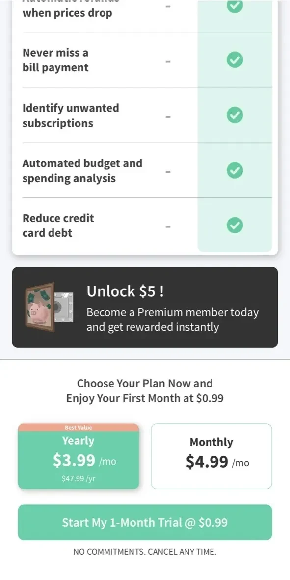 SIFT paywall screen