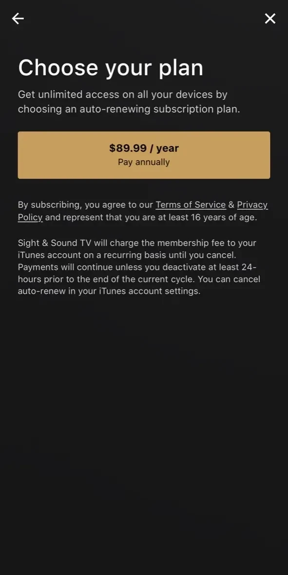 Sight paywall screen