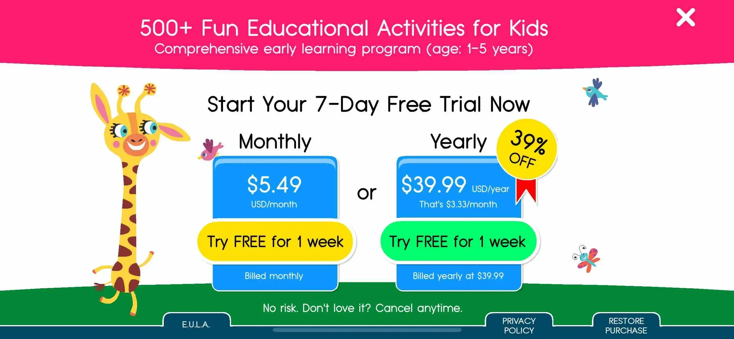 Sight Words paywall screen