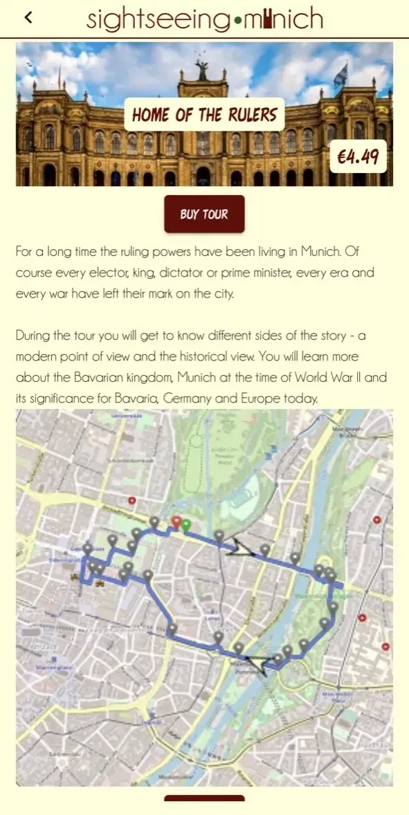 Sightseeing Munich paywall screen