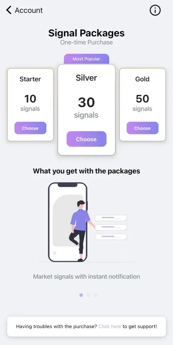 SimpleSignals paywall screen