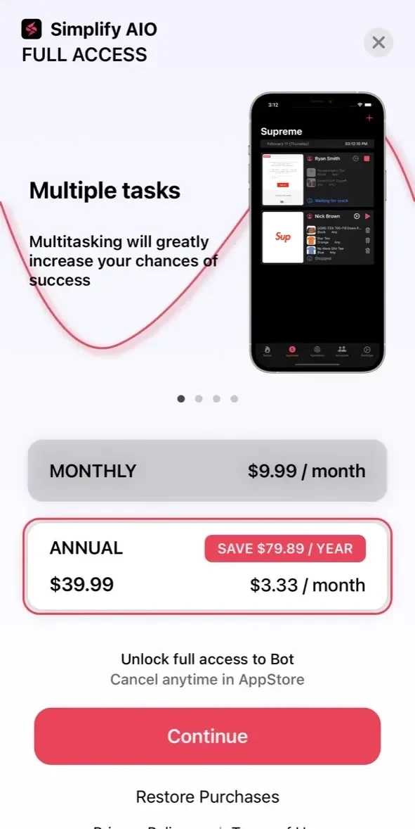 Simplify AIO paywall screen