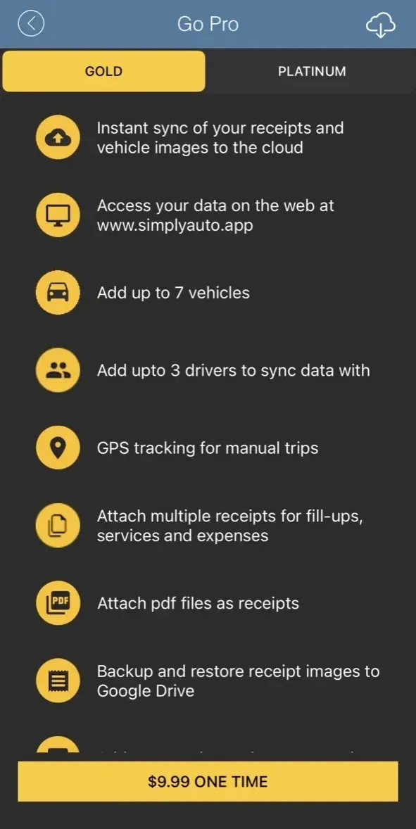 Simply Auto paywall screen