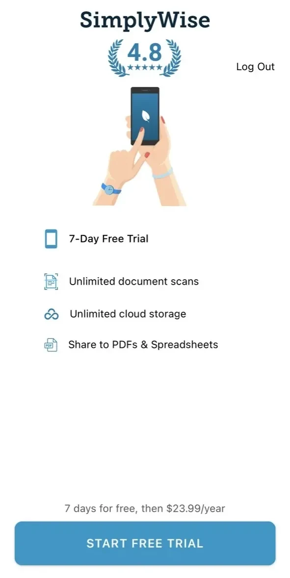 SimplyWise paywall screen