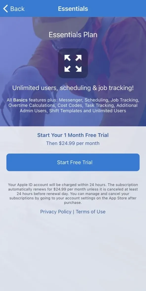 SINC paywall screen