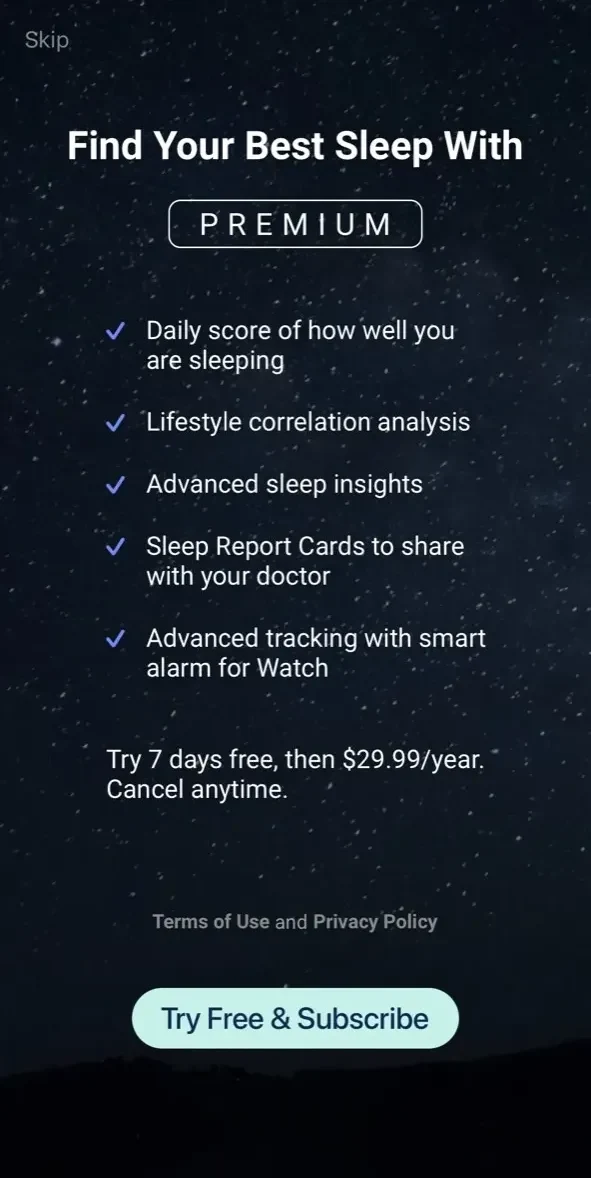 SleepWatch paywall screen