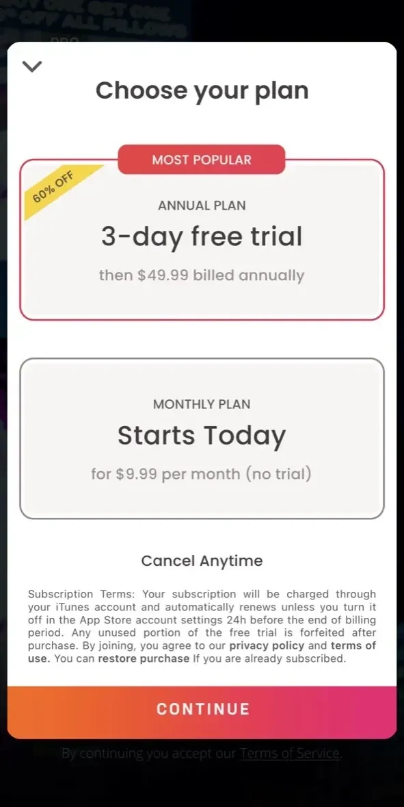 Slide Show Maker ⁺ paywall screen