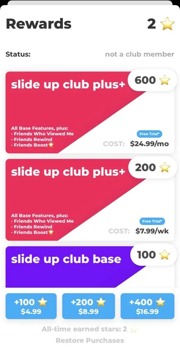 Slide Up paywall screen