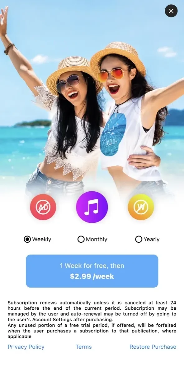 Slideshow Add Music To Video paywall screen