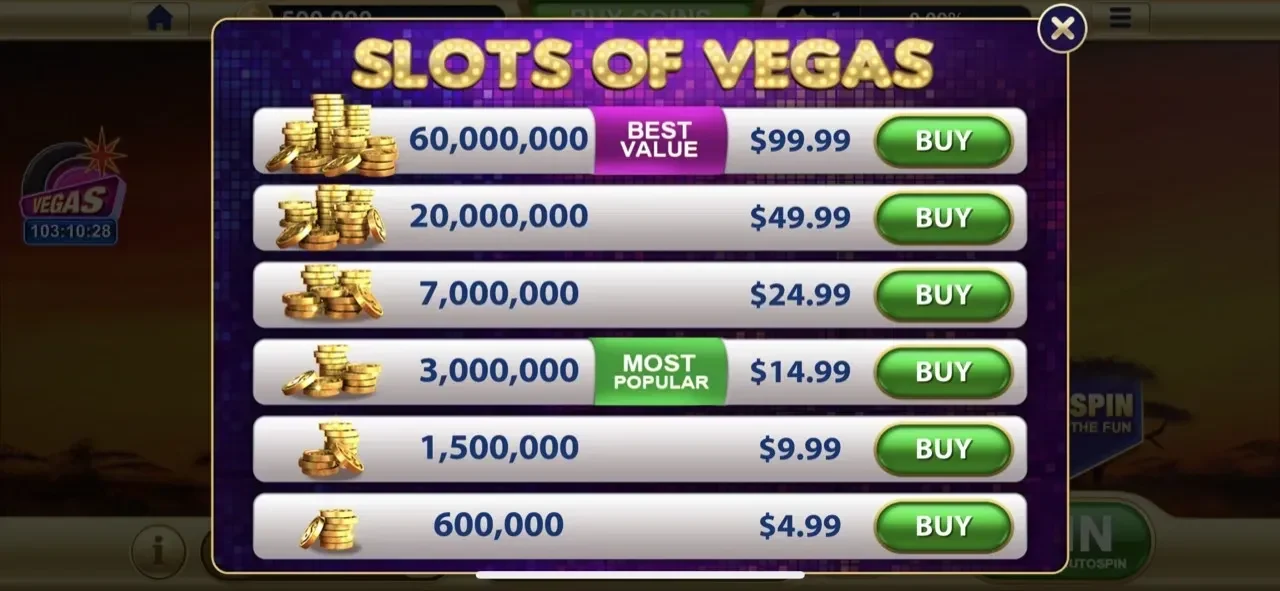 Slots Rush paywall screen