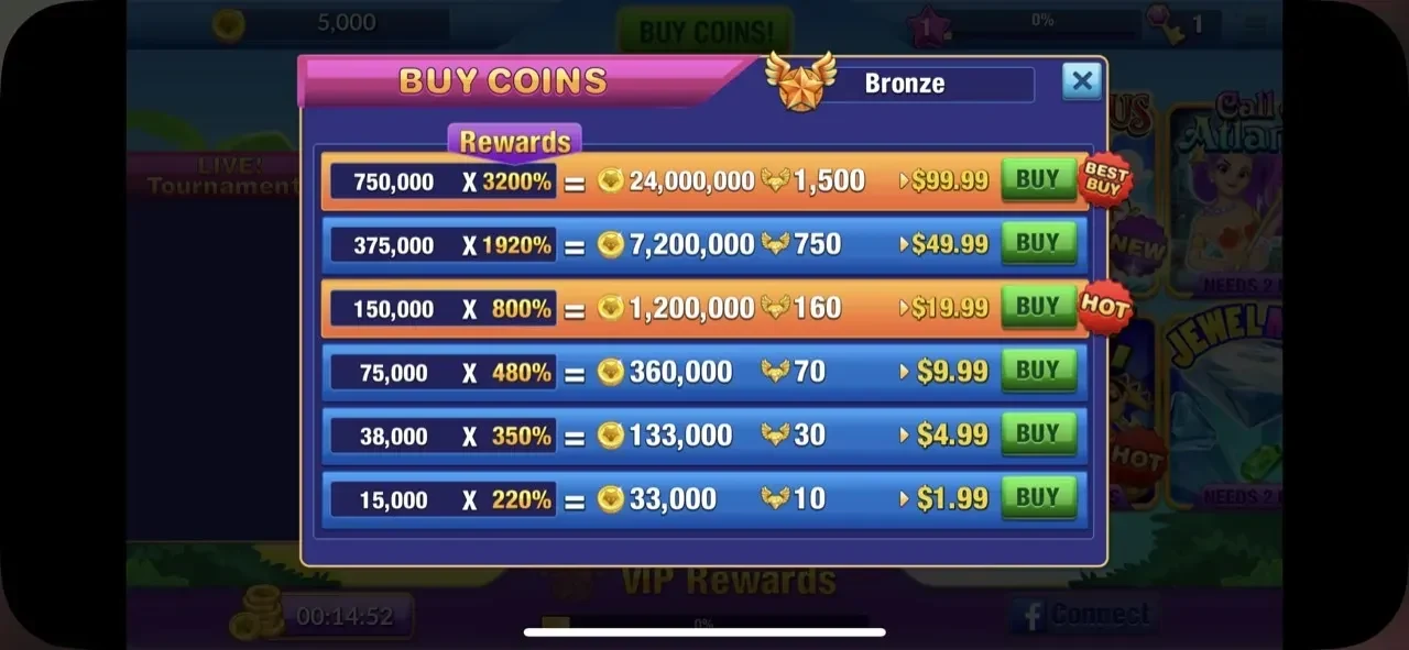 Slots Vacation paywall screen