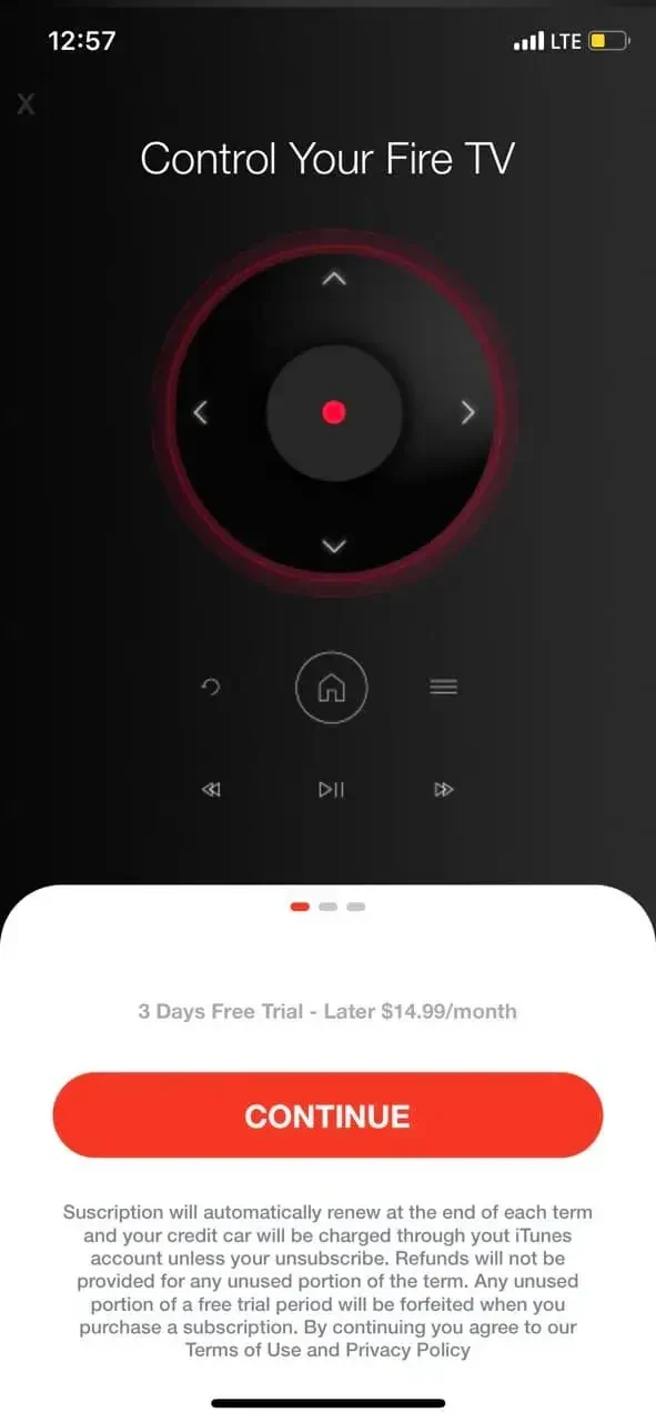 Smart Remote paywall screen