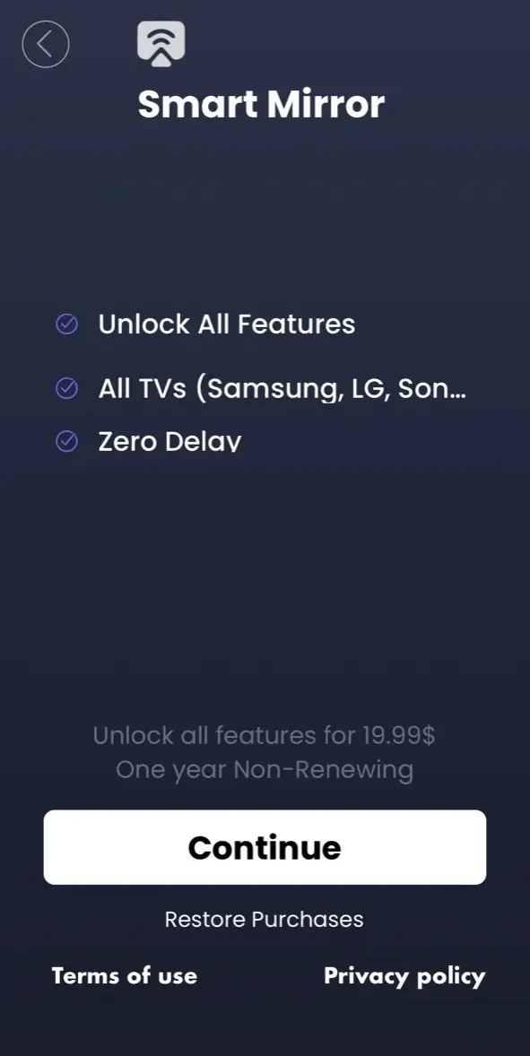 Smart View paywall screen