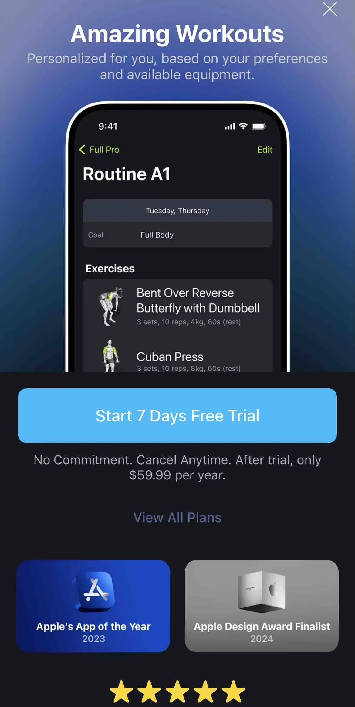 SmartGym paywall screen