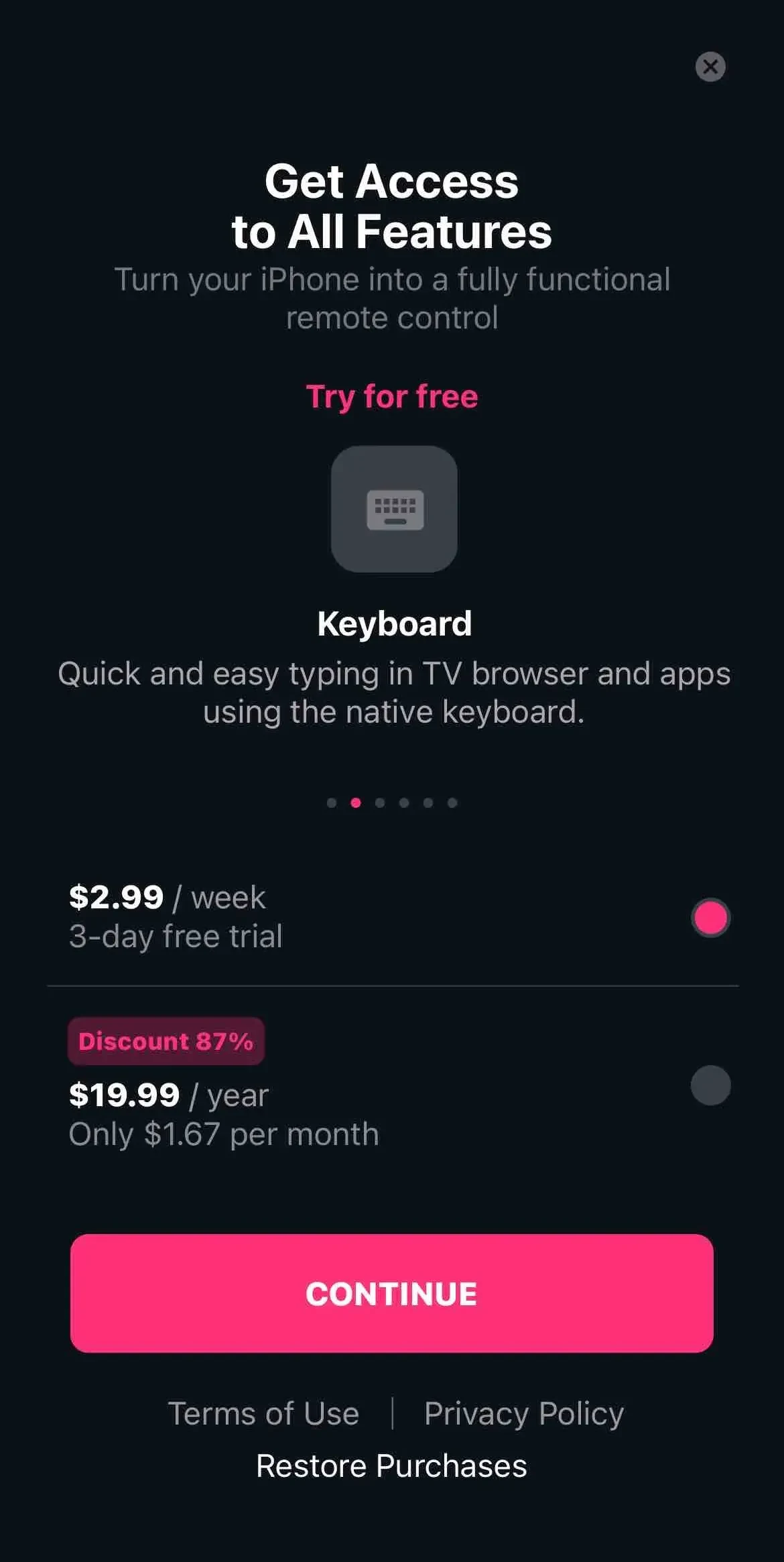 Smartify paywall screen