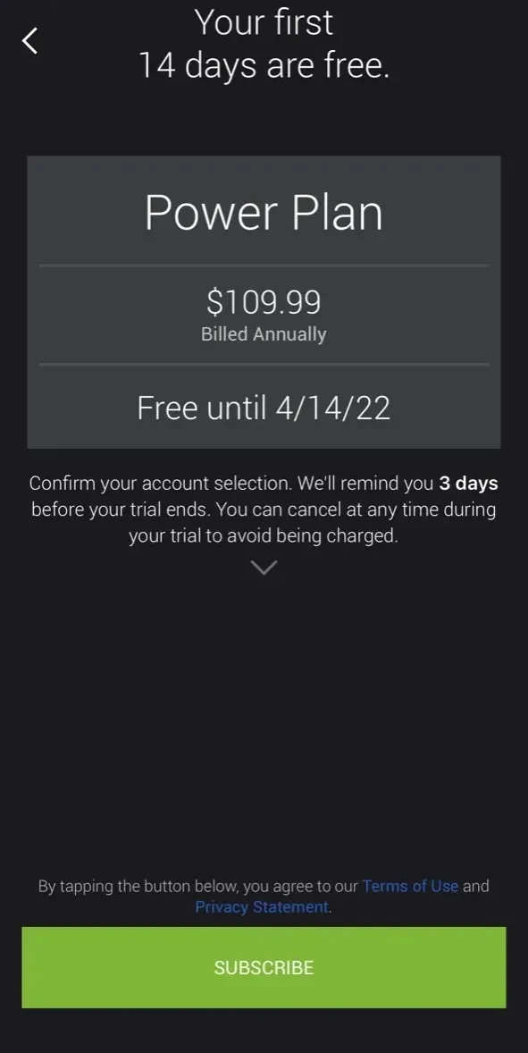 SmugMug paywall screen