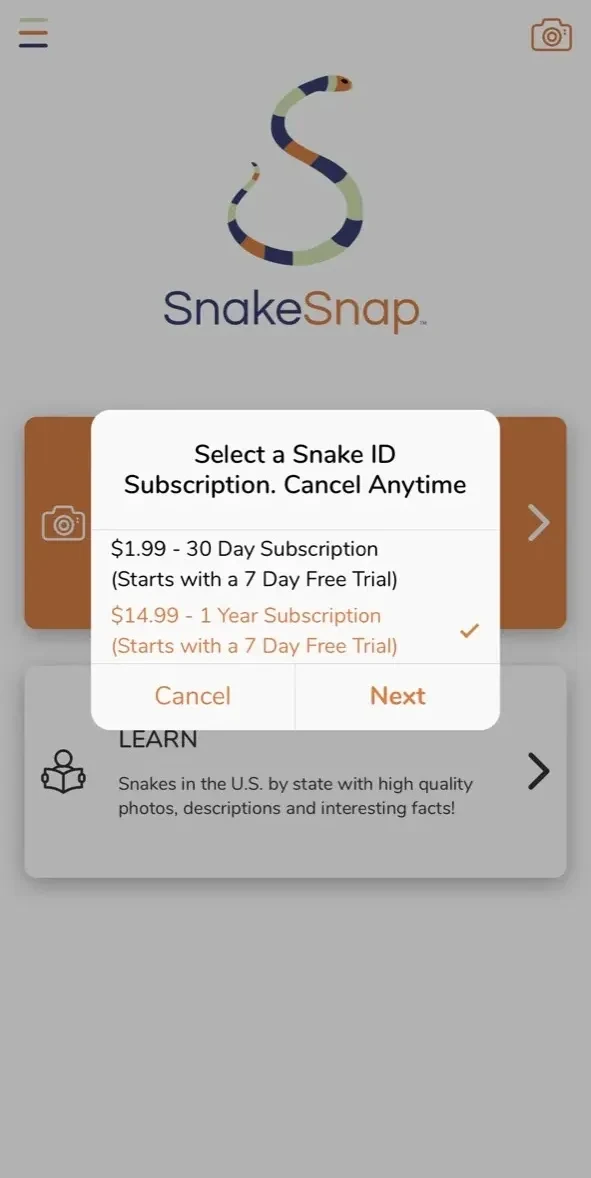 SnakeSnap! paywall screen