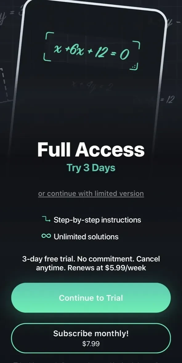 SnapCalc paywall screen